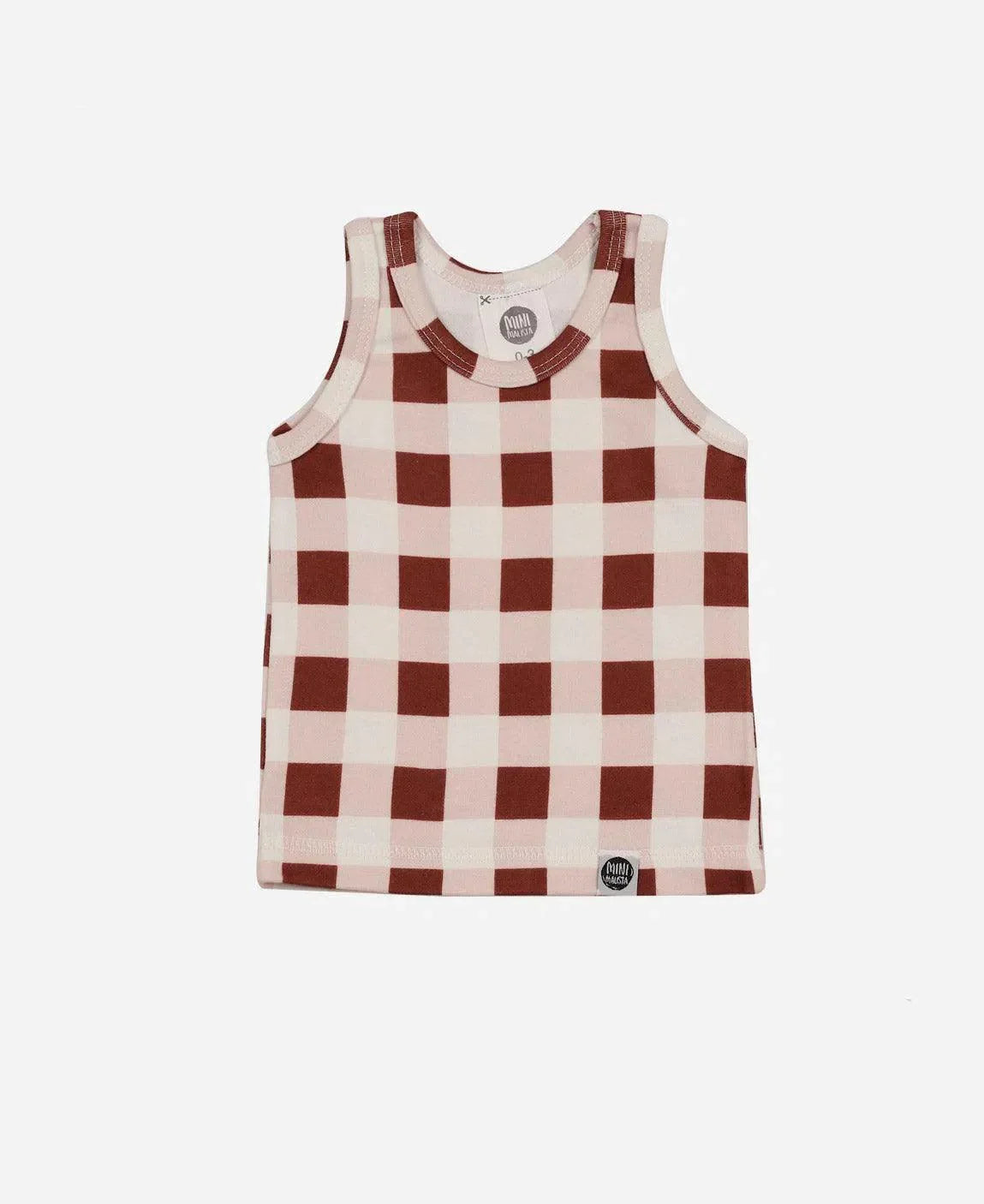 Regata Infantil Unissex Malha Vichy Wine - MiniMalista Baby - 0, b2b, Calor, Christmas, com-desconto-mm10, Menina, Menino, natal, SALE-FINAL, tab-tam-regata, Verão, Xmas -bebê-minimalista-estiloso