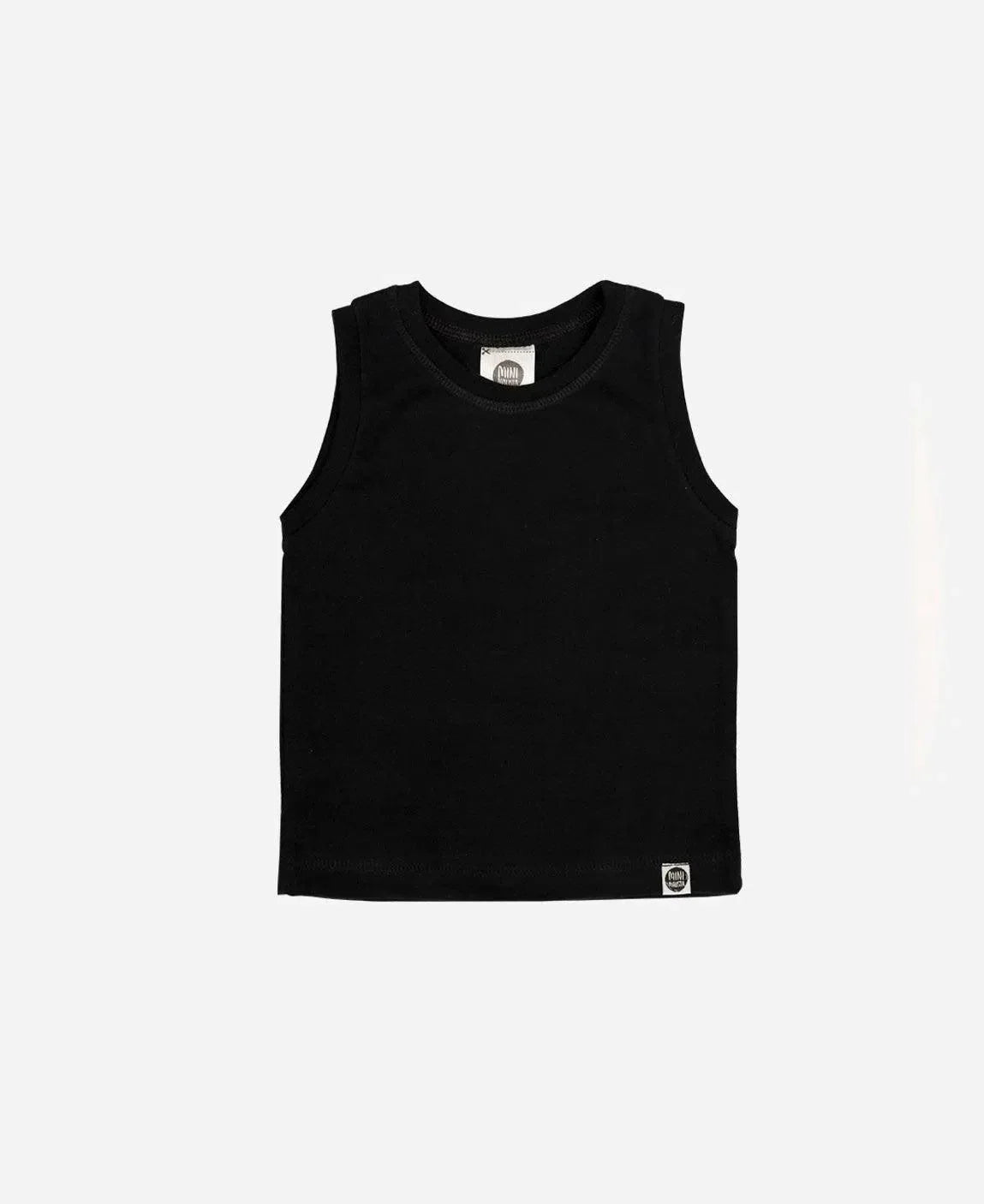 Regata Infantil Unissex MiniMalista | Liso Preto - MiniMalista Baby - 0.2, 0.3, b2b, black-friday, Calor, com-desconto-mm10, Menino, Neutro, tab-tam-regata, Unissex, Verão -bebê-minimalista-estiloso
