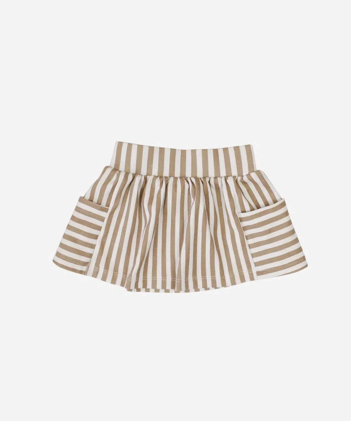 Saia Bolso Infantil | Listras Retrô Avelã - MiniMalista Baby - 0.35, b2b, black-friday, Calor, Kids, Menina, minime, outlet, SALE-FINAL, tab-tam-saia-bolso-1, Verão -bebê-minimalista-estiloso