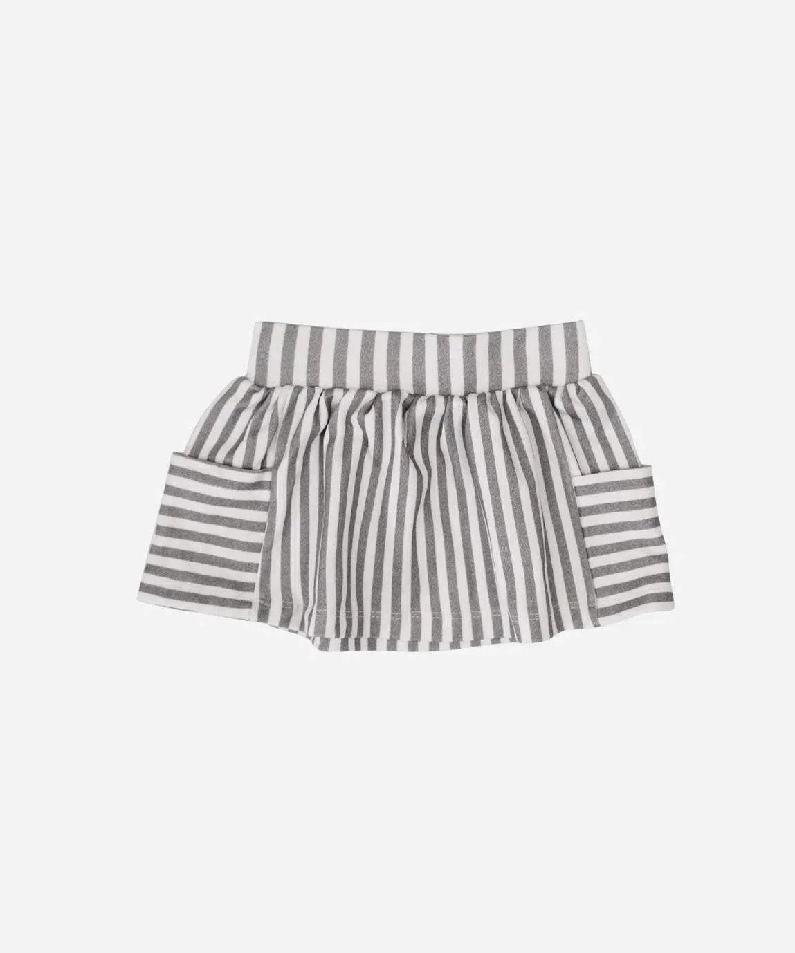 Saia Bolso Infantil | Listras Retrô Cinza - MiniMalista Baby - 0.35, b2b, black-friday, Calor, Kids, Menina, minime, outlet, SALE-FINAL, tab-tam-saia-bolso-1, Verão -bebê-minimalista-estiloso