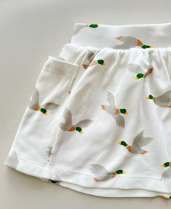 Saia Bolso Infantil | Mallard Duck - MiniMalista Baby - 0.35, b2b, black-friday, Calor, com-desconto-mm10, Kids, Menina, tab-tam-saia-bolso-2, Verão -bebê-minimalista-estiloso