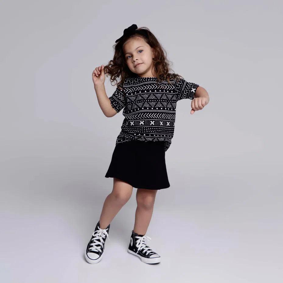 Saia-Shorts Infantil MiniMalista | Liso Preto - MiniMalista Baby - 0.2, 0.3, b2b, black-friday, Calor, com-desconto-mm10, Kids, Menina, tab-tam-short-saia, Verão -bebê-minimalista-estiloso