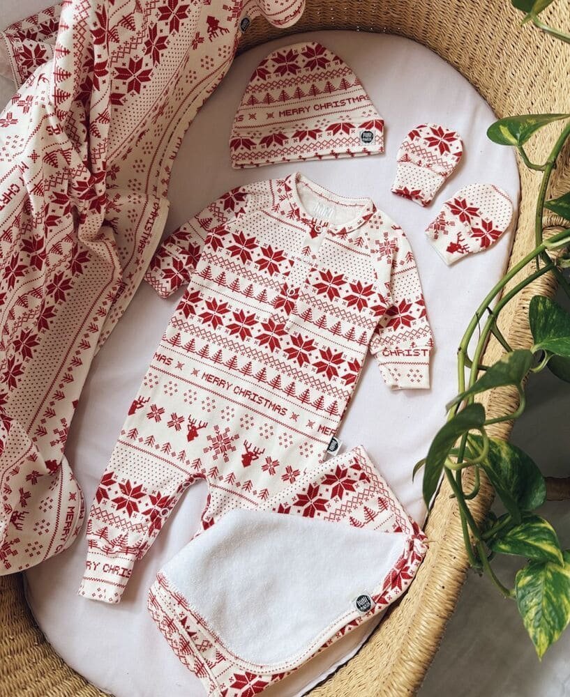 Conjunto Saída de Maternidade Meu Primeiro Natal | Xmas Tricot