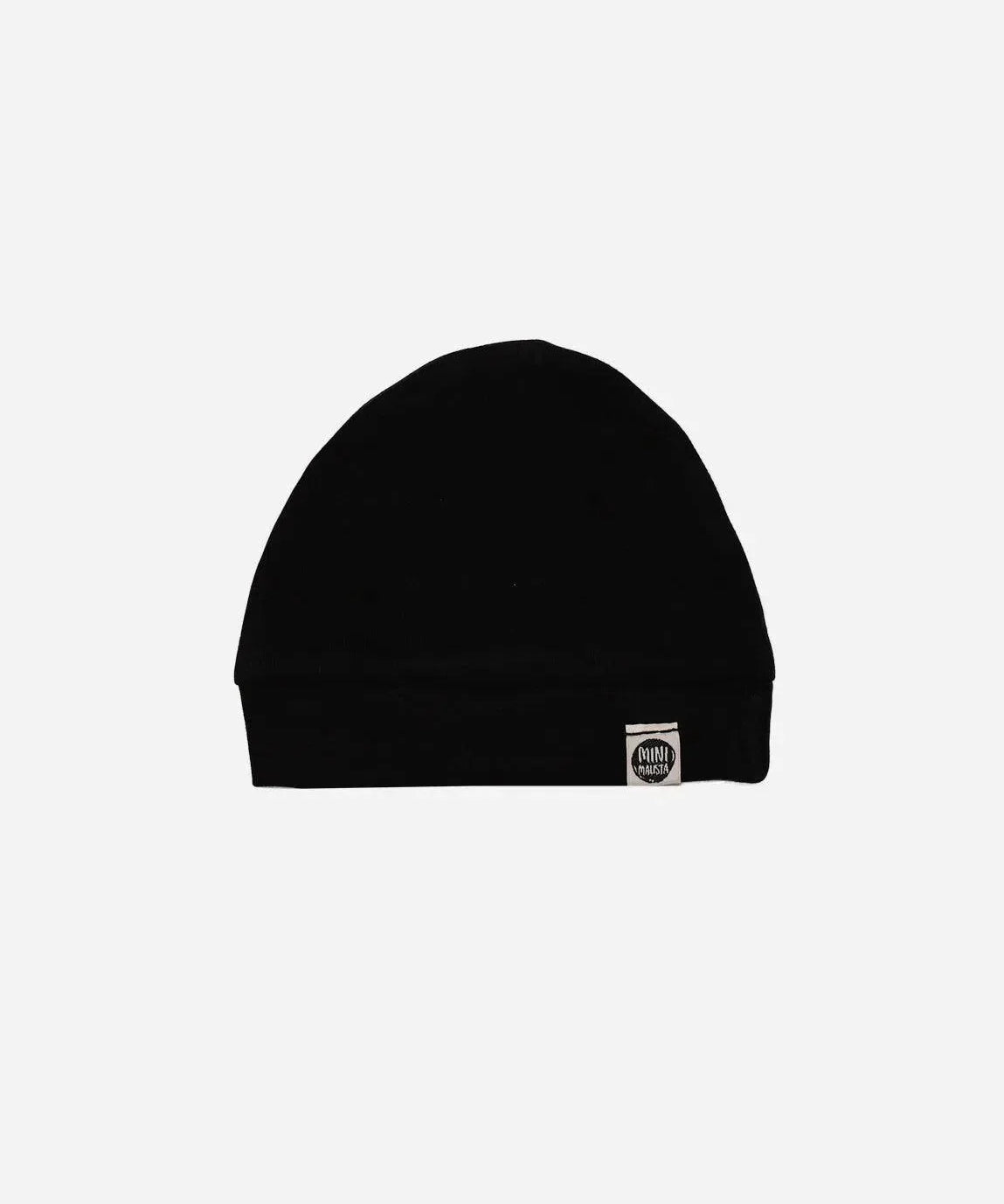 Touca de Bebê Unissex MiniMalista | Liso Preto - MiniMalista Baby - 0.2, 0.3, b2b, Baby, black-friday, com-desconto-mm10, Meia Estação, Menino, Neutro, tab-tam-touca-bebe, Unissex -bebê-minimalista-estiloso