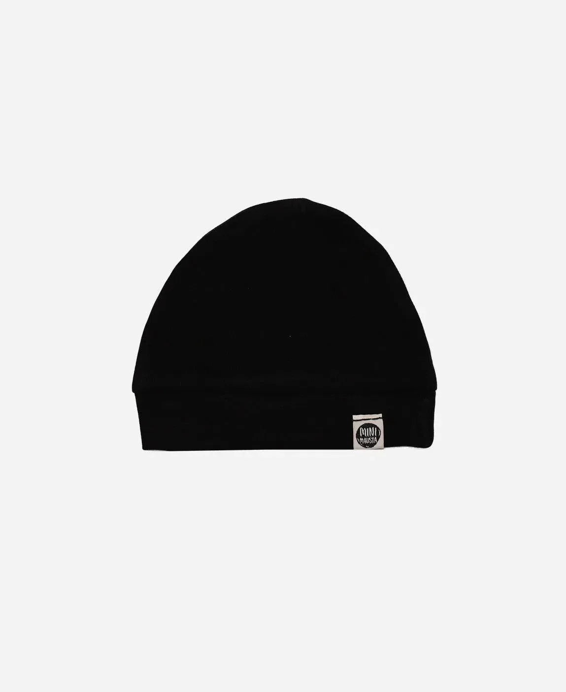 Touca de Bebê Unissex MiniMalista | Liso Preto - MiniMalista Baby - 0.2, 0.3, b2b, Baby, black-friday, com-desconto-mm10, Meia Estação, Menino, Neutro, tab-tam-touca-bebe, Unissex -bebê-minimalista-estiloso