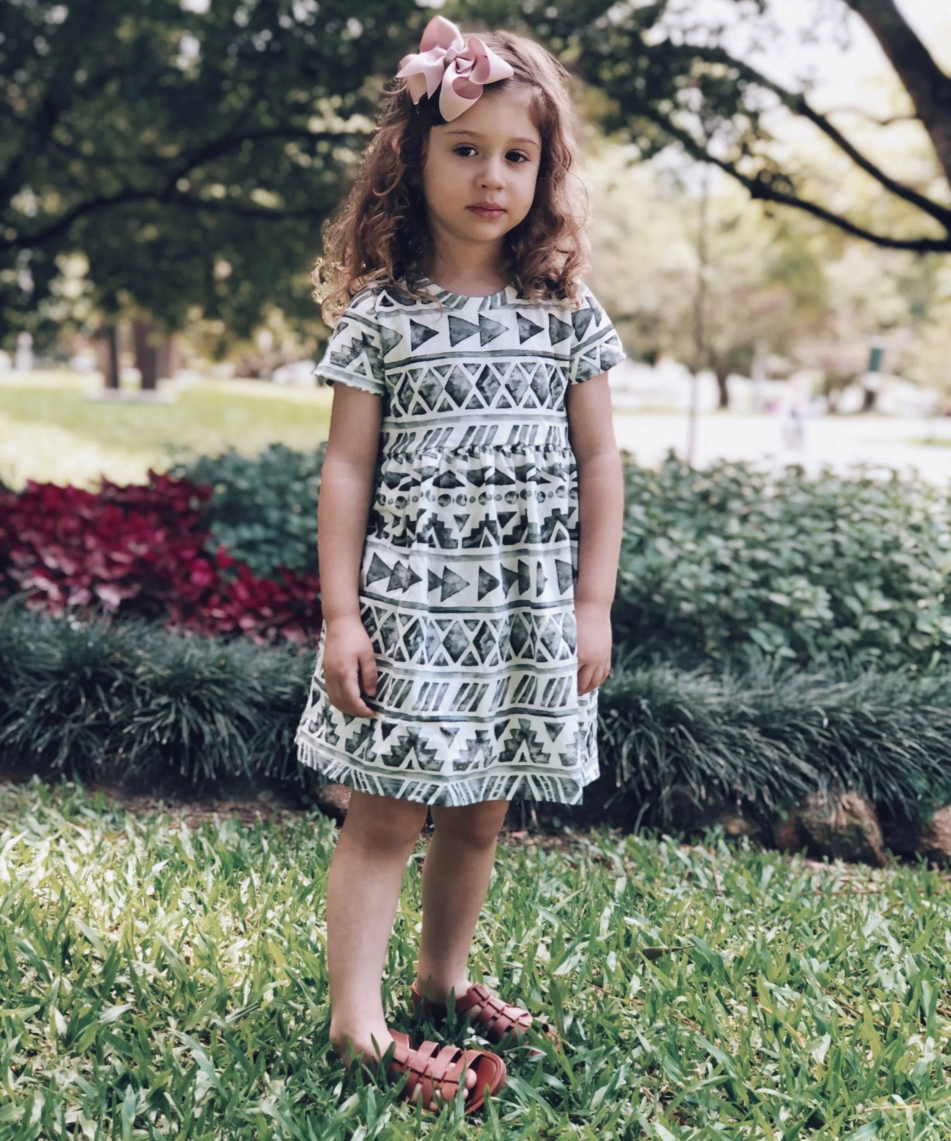 Vestido de Verão Meia Malha Infantil Aztec Aquarela - MiniMalista Baby - 0.3, 0.5, b2b, black-friday, Calor, Kids, Menina, outlet, SALE-FINAL, tab-tam-vestido-manga-curta, Verão, últimas-peças -bebê-minimalista-estiloso