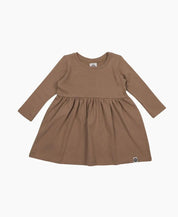 Vestido Infantil Manga Longa MiniMalista | Liso Mocha - MiniMalista Baby - 0.3, 0.4, b2b, black-friday, com-desconto-mm10, Frio, Kids, Menina, SALE-FINAL, tab-tam-vestido-manga-longa, Winter Sale 40% -bebê-minimalista-estiloso