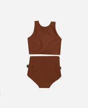 Biquini Dupla Face Infantil UV50+ MiniMalista | Liso Oak - MiniMalista Baby - 0, b2b, Calor, com-desconto-mm10, Menina, tab-tam-biquini, Verão -bebê-minimalista-estiloso