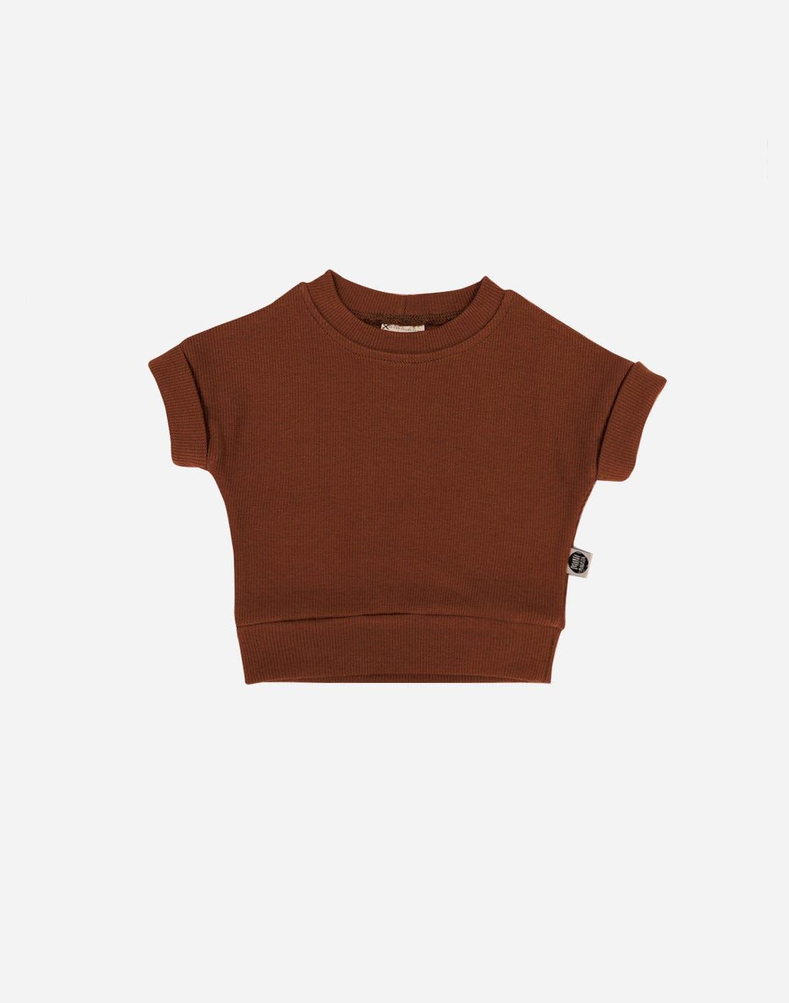 Camiseta Infantil Dolman Canelado Unissex MiniMalista | Liso Oak - MiniMalista Baby - 0.3, b2b, black-friday, Calor, com-desconto-mm10, Meia Estação, Menino, tab-tam-dolman-tee, Verão -bebê-minimalista-estiloso