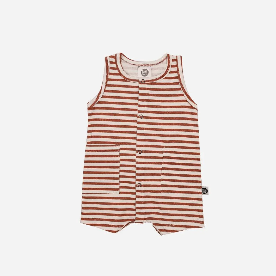 Macaquinho de Verão Botões Regata Unissex | Listrinhas Chutney - MiniMalista Baby - 0.3, 0.45, b2b, Baby, black-friday, Calor, com-desconto-mm10, Kids, Menino, Neutro, new, tab-tam-macaquinho-tank-romper, Unissex, Verão -bebê-minimalista-estiloso