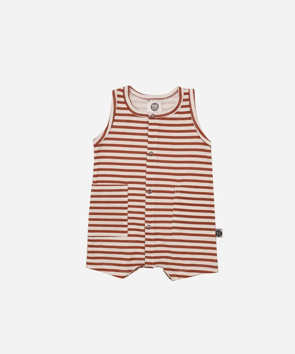 Macaquinho de Verão Botões Regata Unissex | Listrinhas Chutney - MiniMalista Baby - 0.3, 0.45, b2b, Baby, black-friday, Calor, com-desconto-mm10, Kids, Menino, Neutro, new, tab-tam-macaquinho-tank-romper, Unissex, Verão -bebê-minimalista-estiloso
