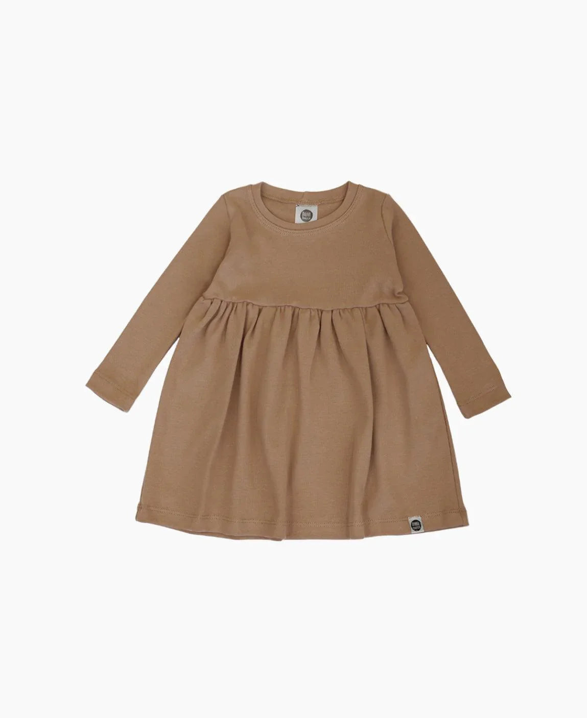 Vestido Infantil Manga Longa MiniMalista | Liso Cinnamon - MiniMalista Baby - 0.3, b2b, black-friday, com-desconto-mm10, Frio, Kids, Menina, tab-tam-vestido-manga-longa -bebê-minimalista-estiloso